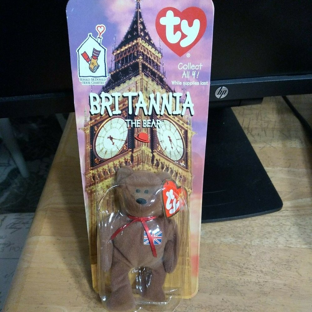 BRITANNIA BEANIES BABY BEAR TY MCDONALD'S RARE 1993